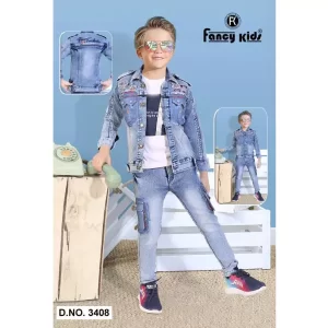 Blue Dark Denim Jean Jacket & Pant Designer