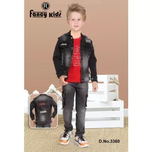 Black Guess Denim Jacket Set