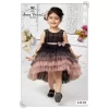 Multilayered frilled pink and black Ombre frock.