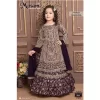 3 Piece heavy zariwork embroidered beige and brown suit