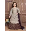 Light green and brown viscose muslin sharara style