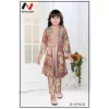 Round Neck Muslin All over Stripe Print MultiColor Straight Co-Ord Set