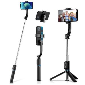 Selfie Stick Bluetooth & Tripod with Detachable Mobile Holder